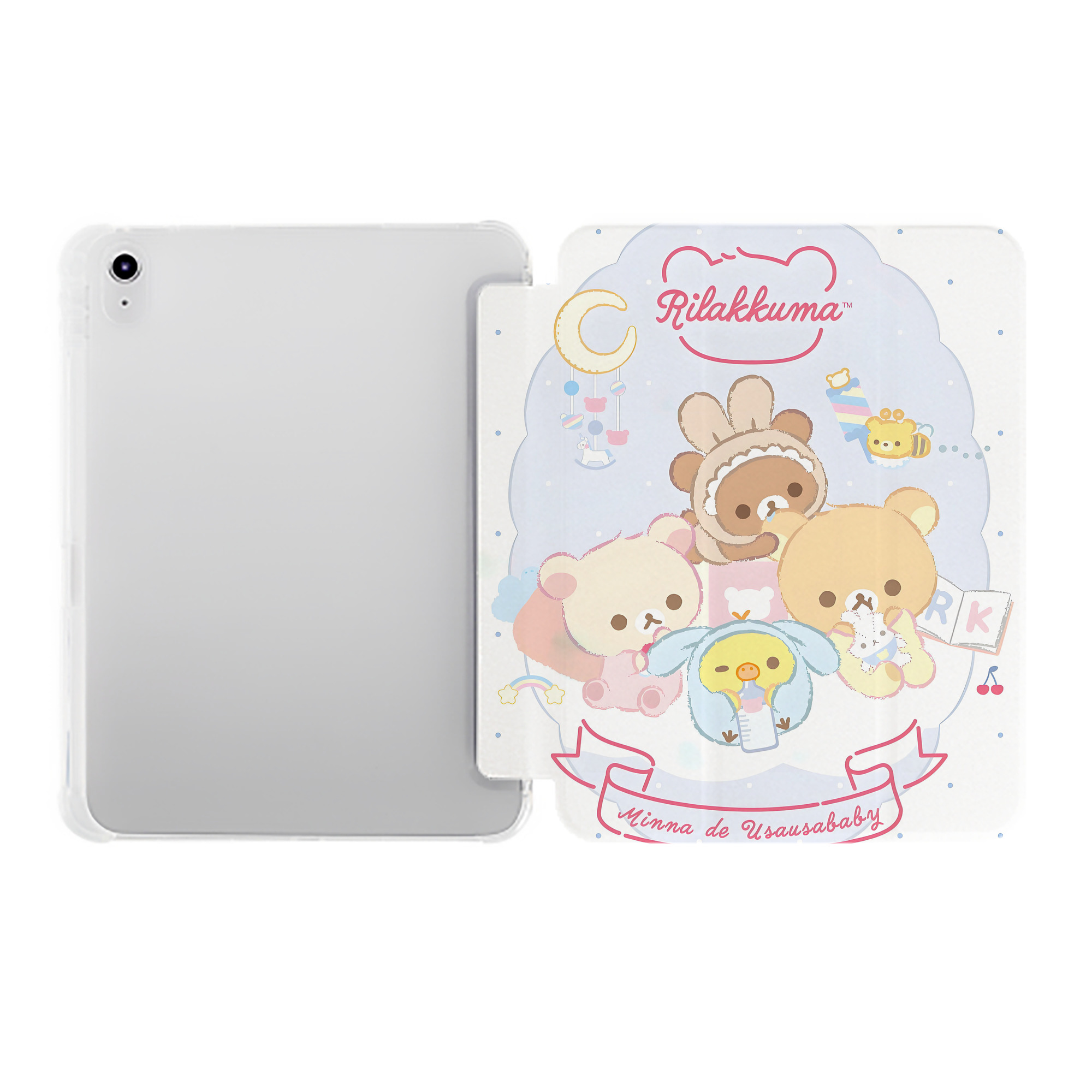 （画像用） リラックマ リラックマ キイロイトリ Rilakkuma Korilakkuma Kiiroitori IPad ケース ペン収納付き 三つ折りスタンド PUレザー×シリコン 対応機種9.5/10.5/10.9インチ